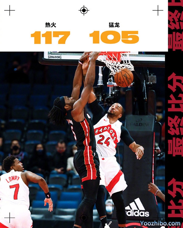 <a href=/lanqiu24/heat/ target=_blank class=infotextkey>热火</a>以117-105击败了<a href=/lanqiu24/raptors/ target=_blank class=infotextkey>猛龙</a>
