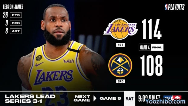 <a href=/lanqiu24/lakers/ target=_blank class=infotextkey>湖人</a>险胜<a href=/lanqiu24/nuggets/ target=_blank class=infotextkey>掘金</a>大比分3-1夺赛点！